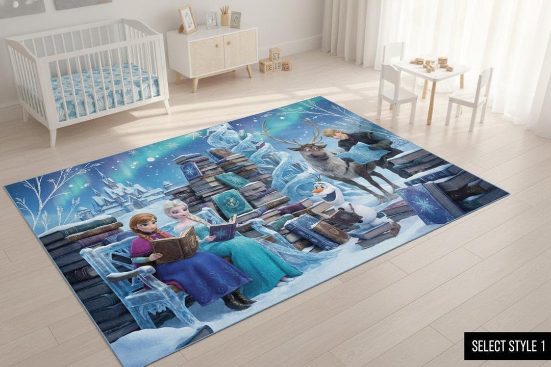 Library Story Time Rug Frozen Elsa Mickey Princess Reading Nook Rug, Kids Library Playroom ...