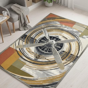 Lawyer, Aviation, Train, Landscape Art Mats, Patterned Office Floor Decor