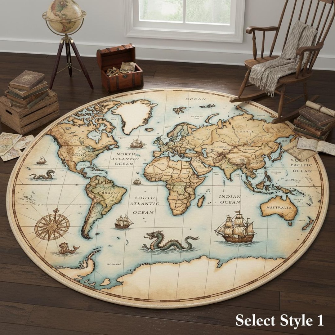 World Explorer Rug Kids Playroom Atlas Rug, Little Explorer Earth Mat, Global Map Floor ...