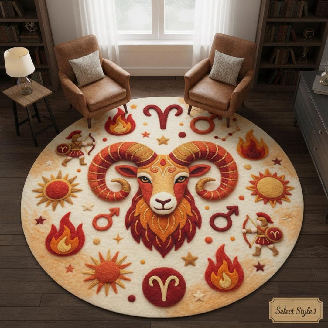 Aries Zodiac Rug, Ram Nursery Mat, Horoscope Carpet - Etsy