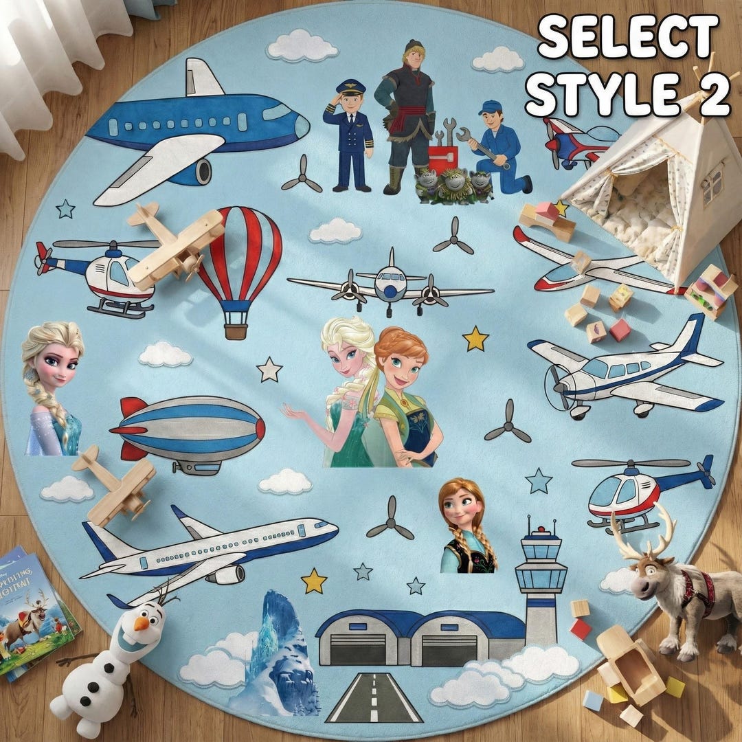 Disney Mickey Mouse Rug Toy Story Woody Buzz Round Carpet, Frozen Elsa ...