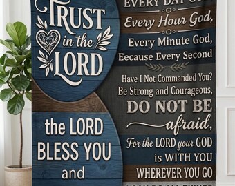 Inspirational Christian Blanket, Trust in the Lord, Bible Verse Throw, Spiritual Gift