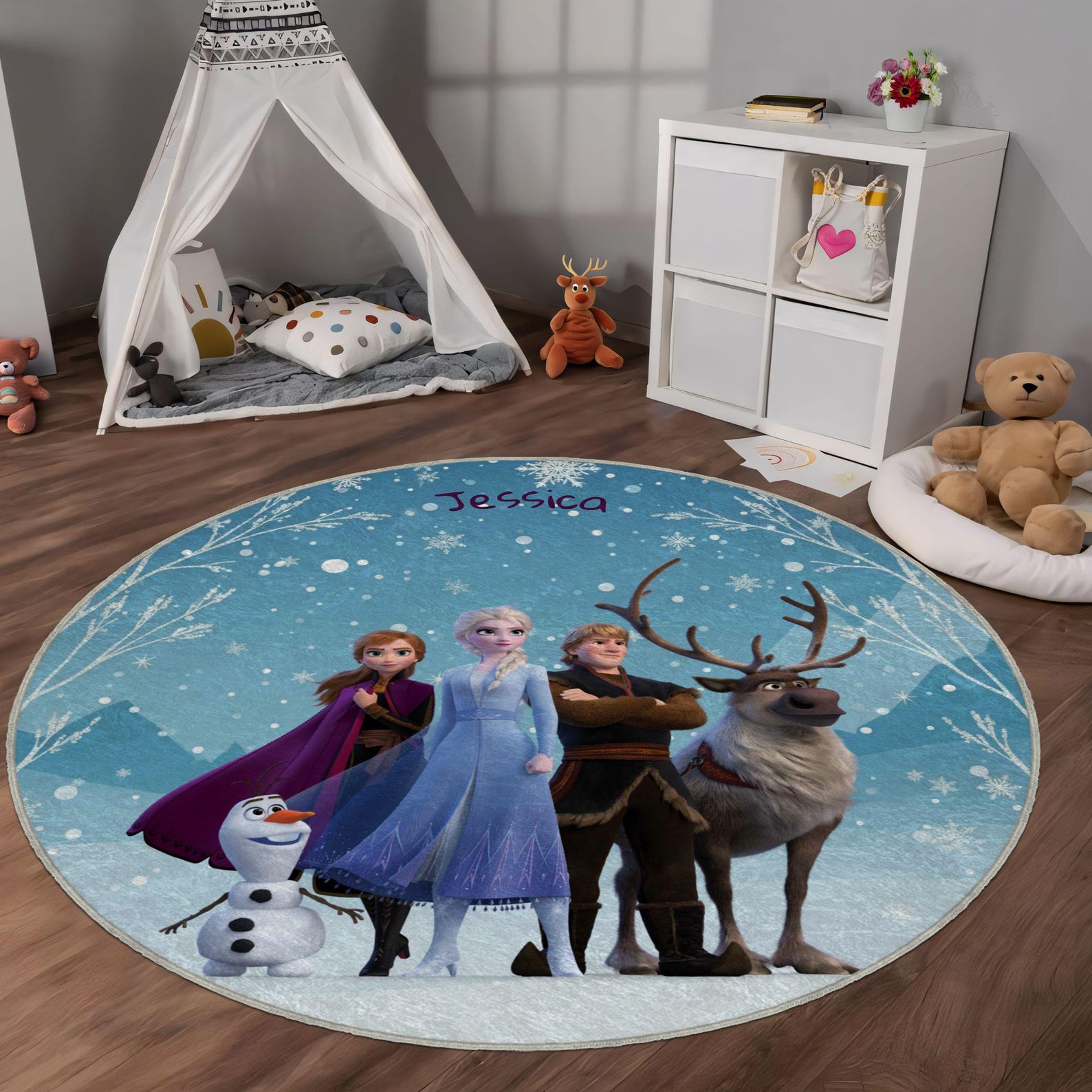 Frozen Rug Frozen Round Rug, Personalized Elsa Carpet, Disney Princess Nursery ...