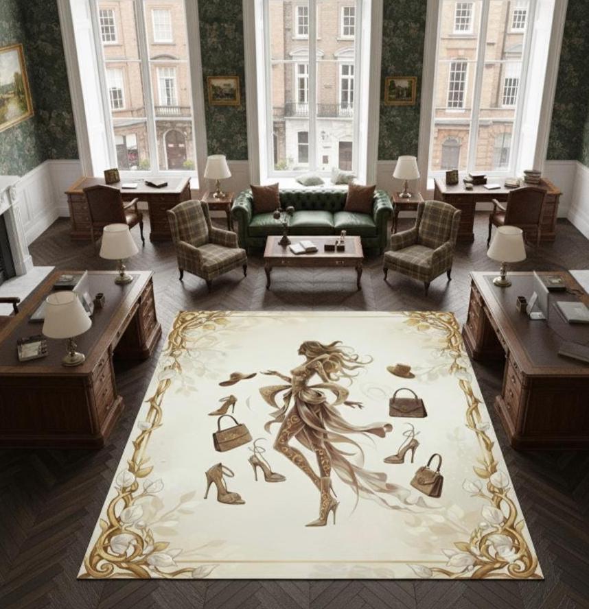 Fashion Rug Luxury Fashion Rug, Gold & Beige, Walk in Closet Decor - Etsy