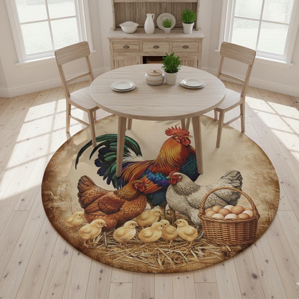 Rooster Rug: Rustic Farmhouse Style (soft, Non-slip Kitchen Mat) - Etsy