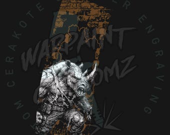 Arte táctico Rhino PMAG / Archivo de grabado láser de cargador completo / Descarga de SVG, LightBurn y xTool