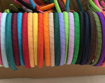 10mm wrapped grosgrain ribbon headband diy, use 10mm plastic headband and 9mm grosgrain ribbon, 30 colors to choose, ribbon baby headband