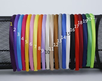 Twarda plastikowa opaska na głowę 100 opasek, opaska pokryta satyną, 1 rozmiar pasuje do wszystkich, miękka opaska na głowę, plastikowa opaska na głowę, materiały DIY