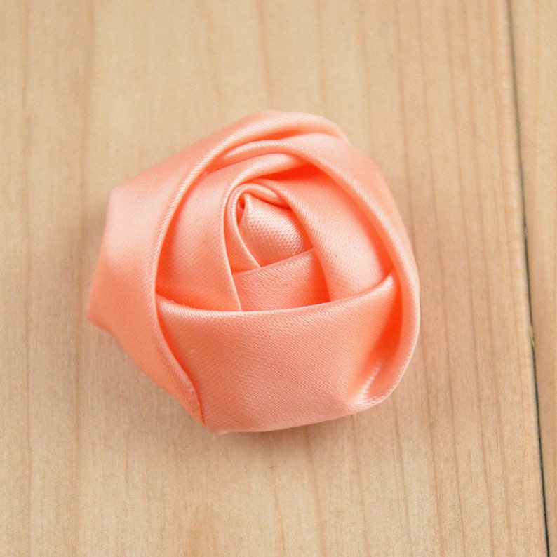 Set of 100 Satin Flowers Ribbon Bows Satin Ribbon Flower Etsy
