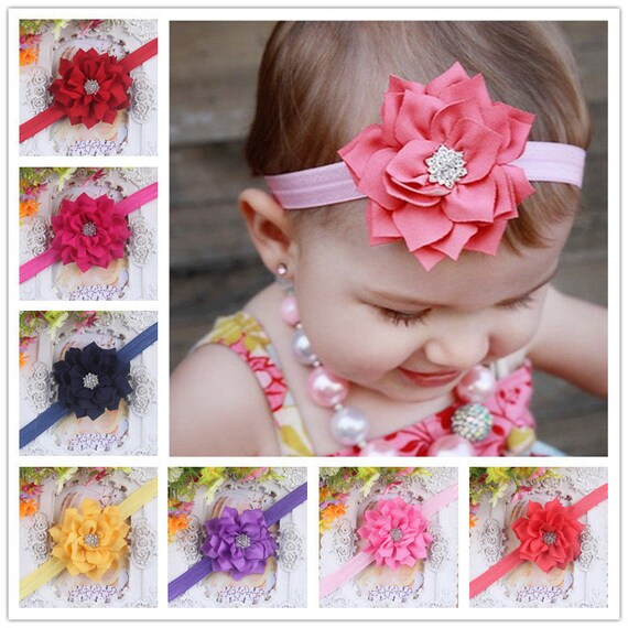 Set of 12 fabric headband infant flower headbandgirls hair Etsy