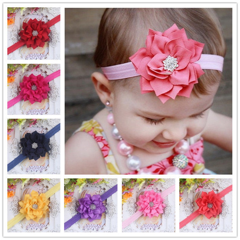Set of 12 fabric headband infant flower headbandgirls hair Etsy