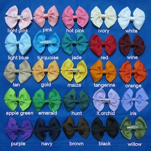 Set of 25 pieces 3 inch  girls pinwheel hair bows, hairbows, hairbow, hair bows for baby girls, hair bows set, 25 colors to choose