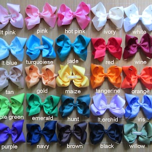 Set of 40 pcs 6 inch girl bows, baby bows, bows for girl, bows for baby, big bows, large bows, big girl bows, 6&quot; bows, 25 colors to pick