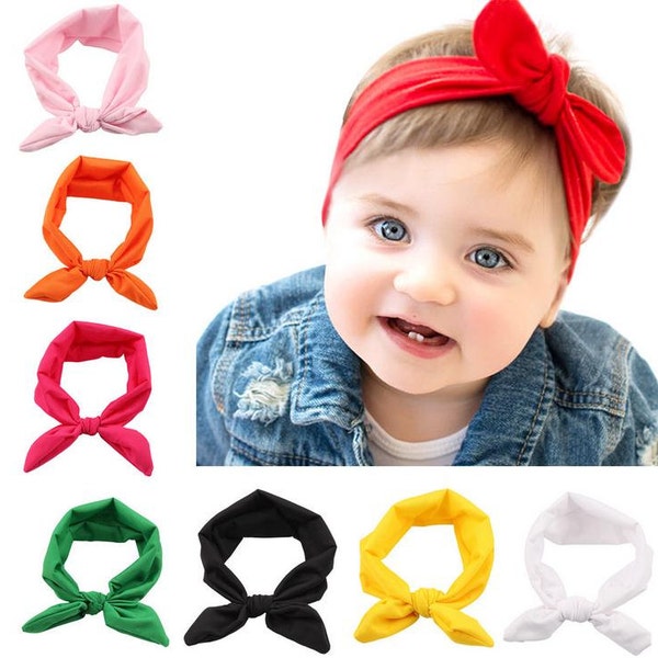 Set of 12 nylon Baby Headband, Baby Headwrap Baby Top Knot Headband, Baby Turban, Girls Headwrap, Knot Headband, baby Headband, top knot