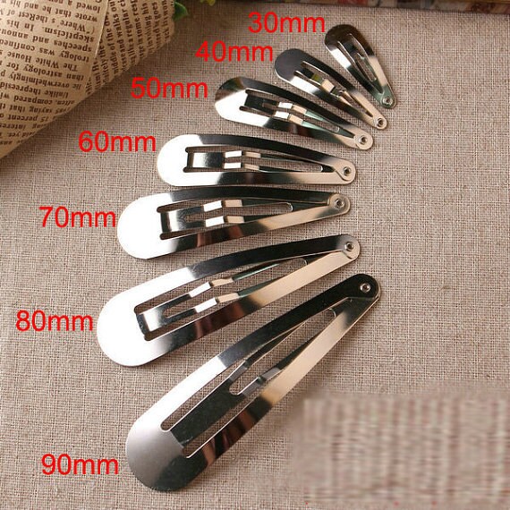 100 pcs 88mm snap clips black plated 