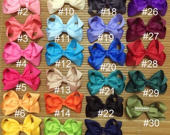 Set of 20 - 3 inch baby hair bow.. 3 inch baby girls bow sets - baby girls bow set - 3" bow sets.. baby girls clip bows, 30 colors to pick