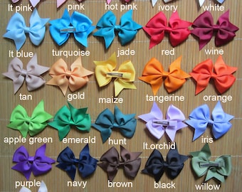 Set of 10 pieces 3 inch wholesale hairbows, hair bow, baby hair bow, 25 colors to choose, attached with a 45mm single prong alligator clip