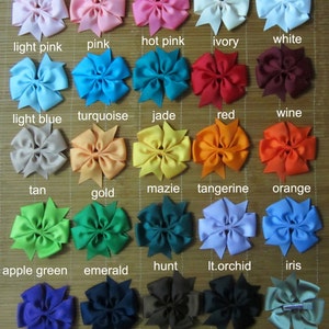Set of 25 pieces 4&quot; boutique bows - bow - boutique bow - baby  bows - girls bows - infant bows - 25 colors to choose  you pick colors