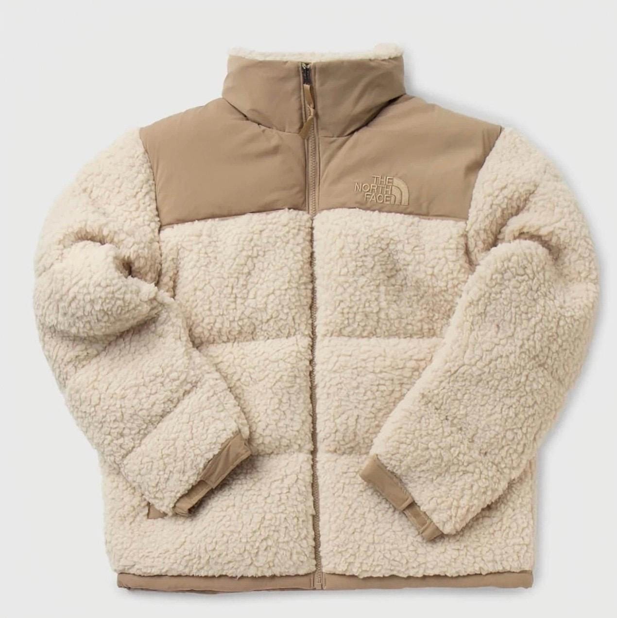 Brown puffer jacket north face