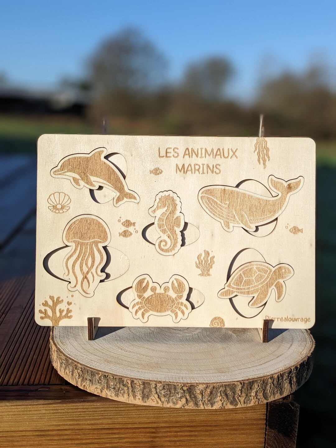 Wooden Ocean Animals Puzzle – Educational Sea Life Toy for Kids Age 3 ...