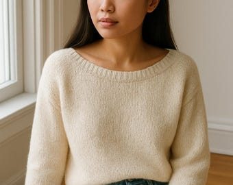 Cozy Raglan Sweater Knitting Pattern PDF, Beginner Friendly Pullover, Soft Wool Jumper, Everyday Classic Knit, Easy Knit Pattern for Women