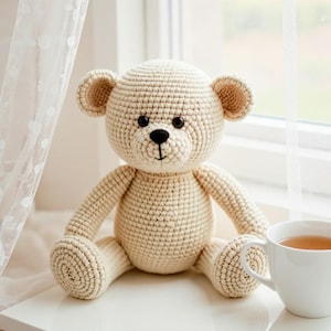 Amigurumi Teddy Bear Crochet Pattern PDF, Cute Plush Toy Tutorial, Beginner Friendly DIY Gift Idea, Easy Crochet Bear, Instant Download