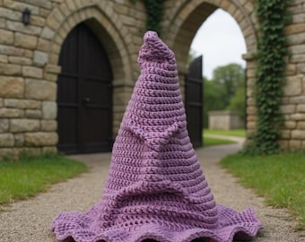 Sorting Hat Crochet Pattern PDF, Amigurumi Wizard Hat Crochet Tutorial, Halloween Witch Hat Pattern, Magic Hat DIY Digital Download