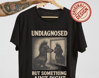 Funny Punk Dachshund T-Shirt, Rocker Dog Tee