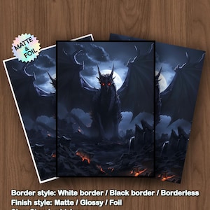 Shield your deck with the indestructible Blightsteel Dragon on these MTG card sleeves, featuring stunning anime art and ultimate protection.