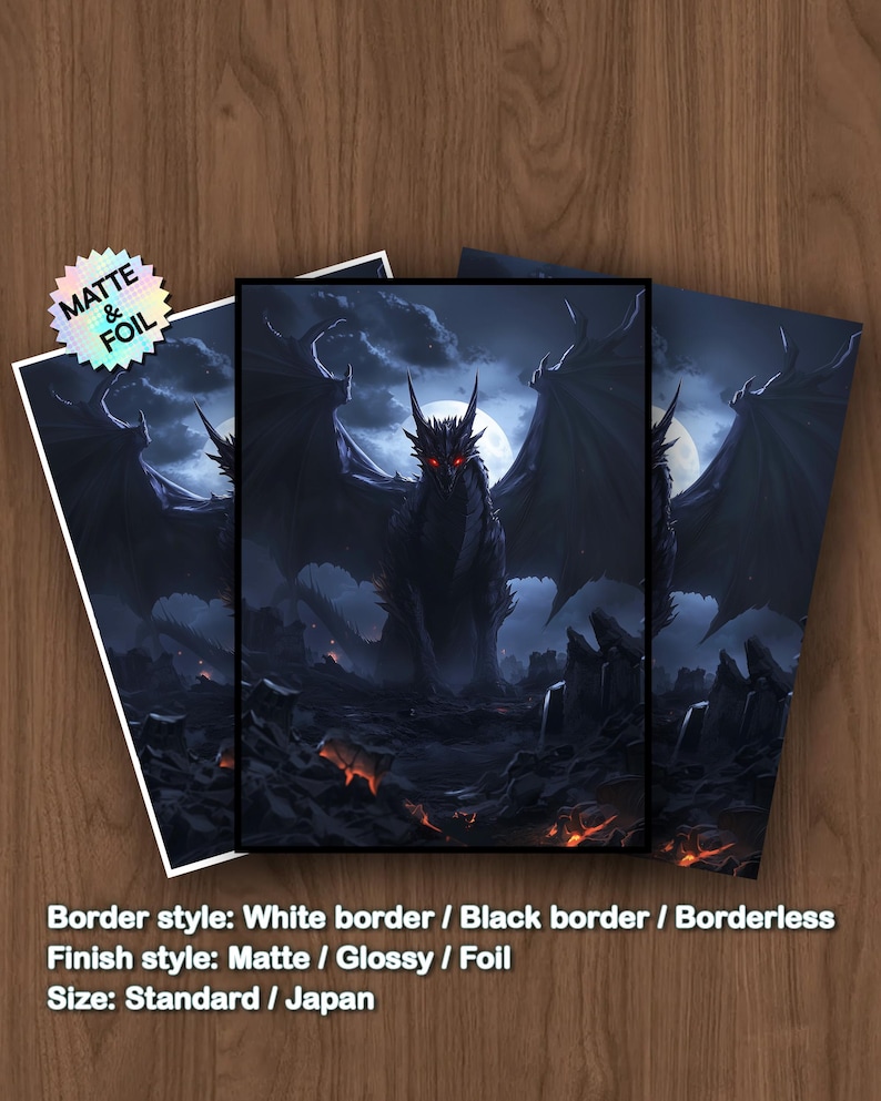 Shield your deck with the indestructible Blightsteel Dragon on these MTG card sleeves, featuring stunning anime art and ultimate protection.