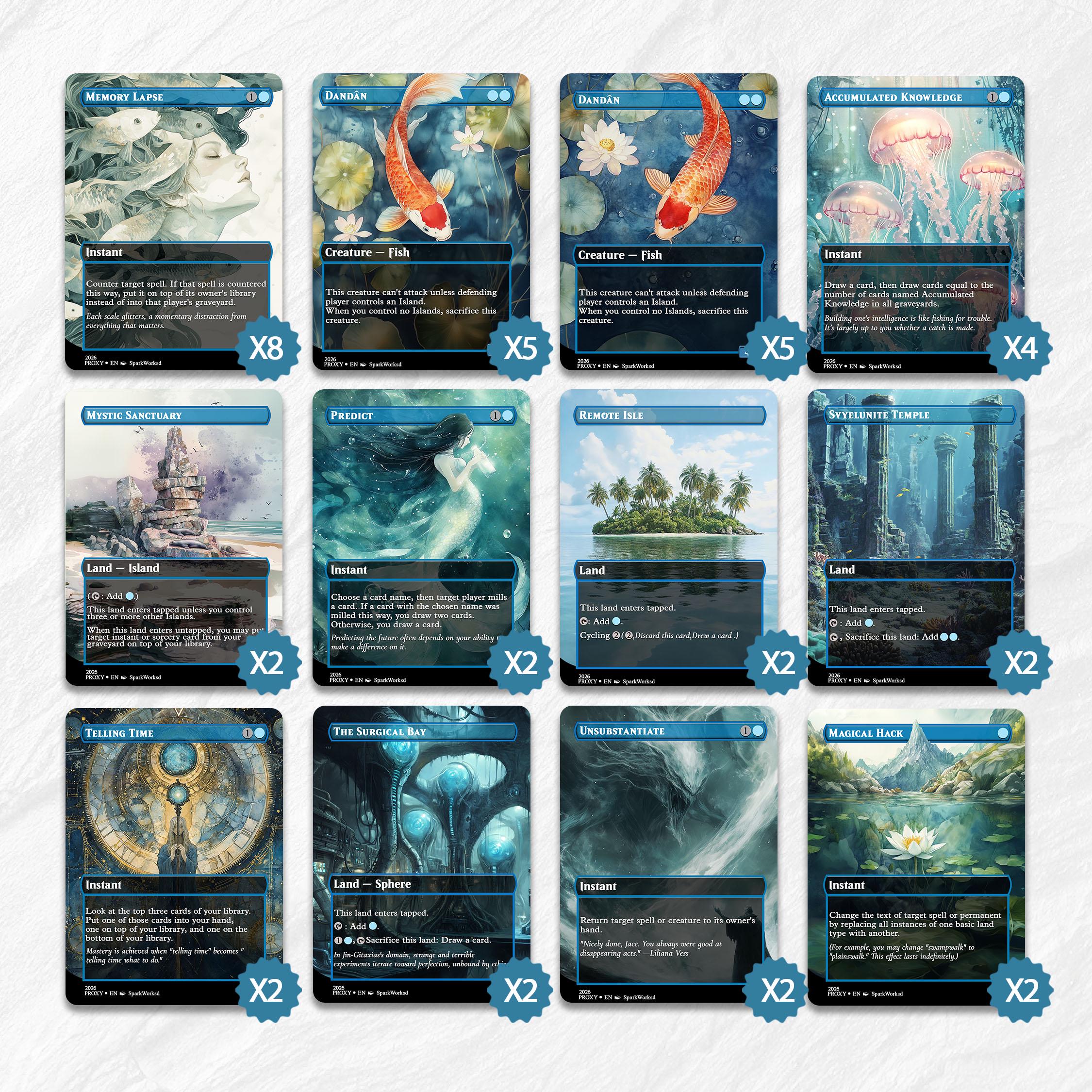 Dandan Proxy Deck, Forgetful Fish, Watercolor Style, Custom 80 Art ...