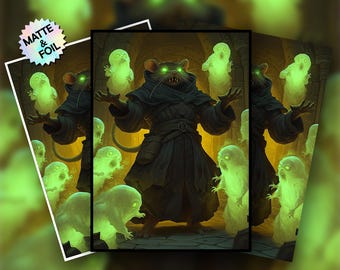 Witch Rat MTG Card Sleeves, TCG Sleeves, Foil or Matte, High-Definition