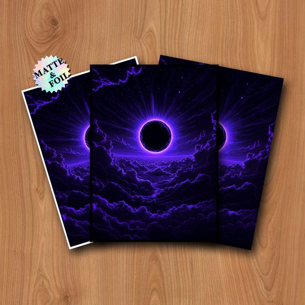 MTG Card Sleeves, Violet Abyss Eclipse TCG Sleeves Protectors, Matte or Foil, Gamer Gifts