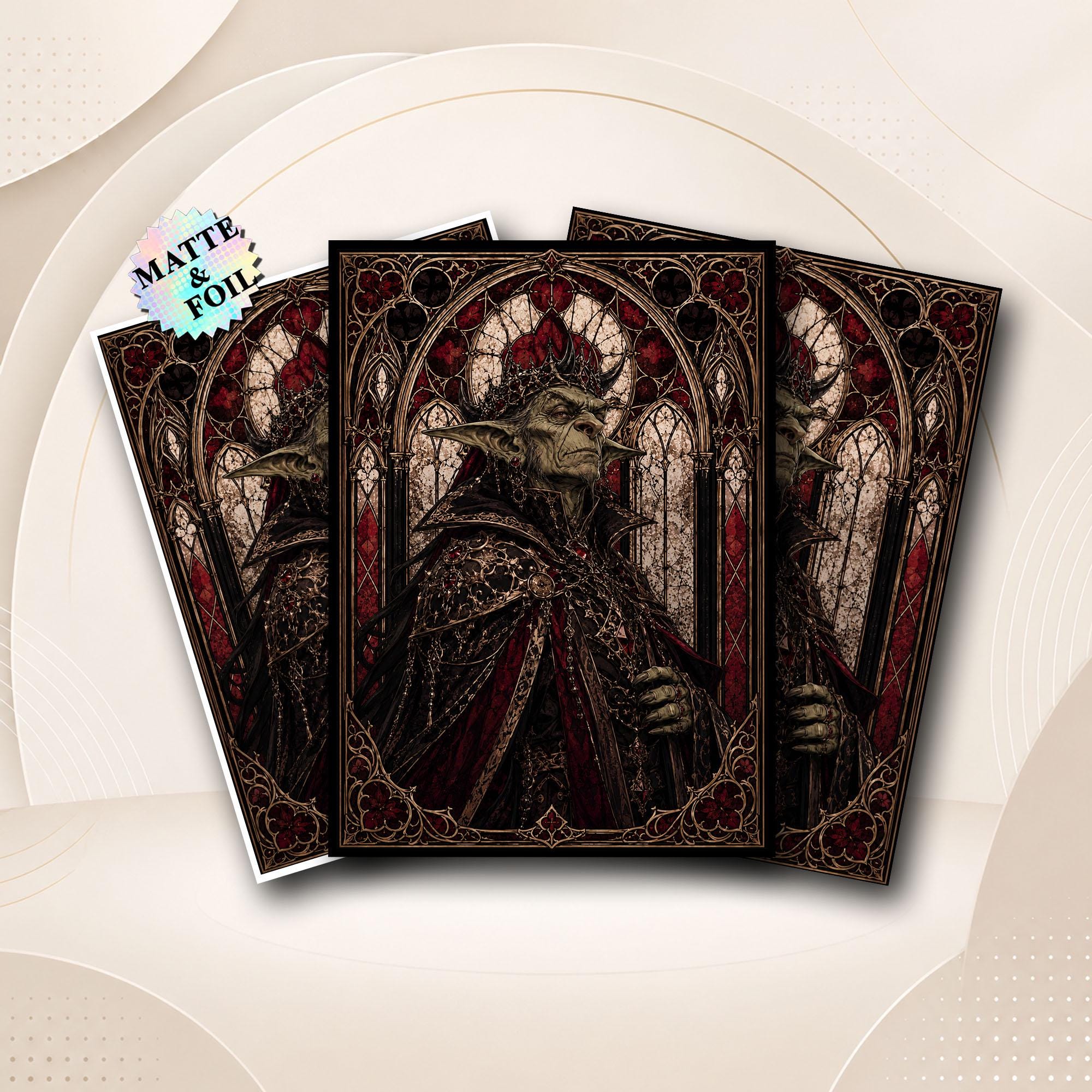 goblin card sleeves mtg Fantasy North - Pik - Treasure Hoarder - 100 Smooth Matte TCG Trading - Fits Magic Commander Pokemon and Other Card Games PVC Free Standard TCG Size 66mm X 92mm Works With Perfect Fit Double Sleeves Transparent Micro Film Technology For Anit Realm Guard 100ct Textured TCG/MTG