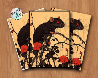 MTG Card Sleeves, Thorn Red-Eyed Mouse TCG Sleeves, Matte or Foil, Gamer Gifts