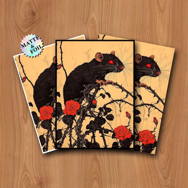 MTG Card Sleeves, Thorn Red-Eyed Mouse TCG Sleeves, Matte or Foil, Gamer Gifts