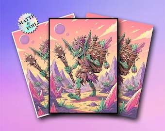 Goblin MTG Card Sleeves, Crystal Cave Art Sleeves for Goblin Storm, Matte & Foil.