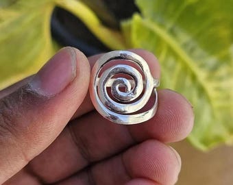 Sterling Silver Spiral Ring – Handmade Swirl Jewelry