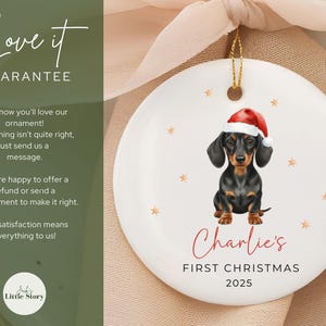 Dachshund Ornament Keepsake Personalized Puppy's First Christmas Ornament Dachshund Gifts Pets first Christmas Ornament for Dachshund Mom image 4