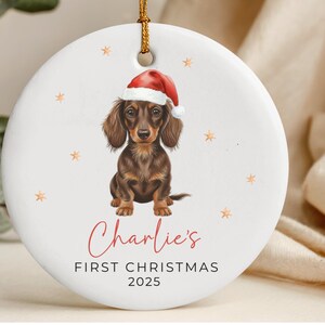 Dachshund Ornament Keepsake Personalized Puppy's First Christmas Ornament Dachshund Gifts Pets first Christmas Ornament for Dachshund Mom image 9