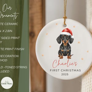 Dachshund Ornament Keepsake Personalized Puppy's First Christmas Ornament Dachshund Gifts Pets first Christmas Ornament for Dachshund Mom image 13