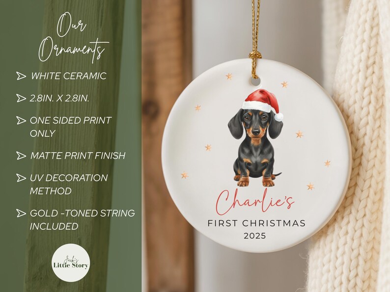 Dachshund Ornament Keepsake Personalized Puppy's First Christmas Ornament Dachshund Gifts Pets first Christmas Ornament for Dachshund Mom image 13
