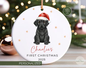 Labrador Christmas Ornament Labrador puppy First Christmas Ornament gift for Labrador mom Ornament Keepsake Personalized New Pet Ornament