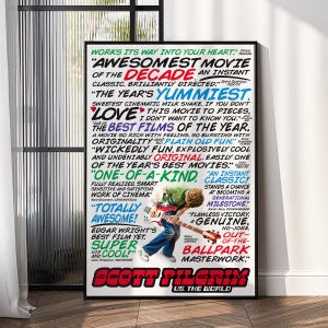 Scott Pilgrim Vs The World Canvas Movie Poster – Vintage Wall Art – Home Theater Decor – Print Gift