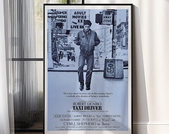 Póster de la película Taxi Driver en lienzo – Arte de pared vintage – Decoración para cine en casa sin marco – Regalo impreso