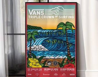 Poster del film "Triple Crown Of Surfing North Shore Hawaii" - Decorazione murale - Arredamento per la casa - Stampa regalo