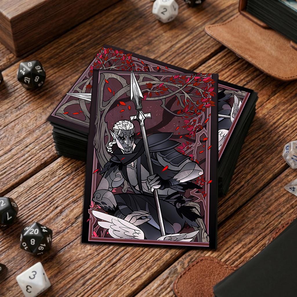 baldur's gate card sleeves UP Baldur's Gate 100ct Sleeves Firkraag – Grognard Games main image 1