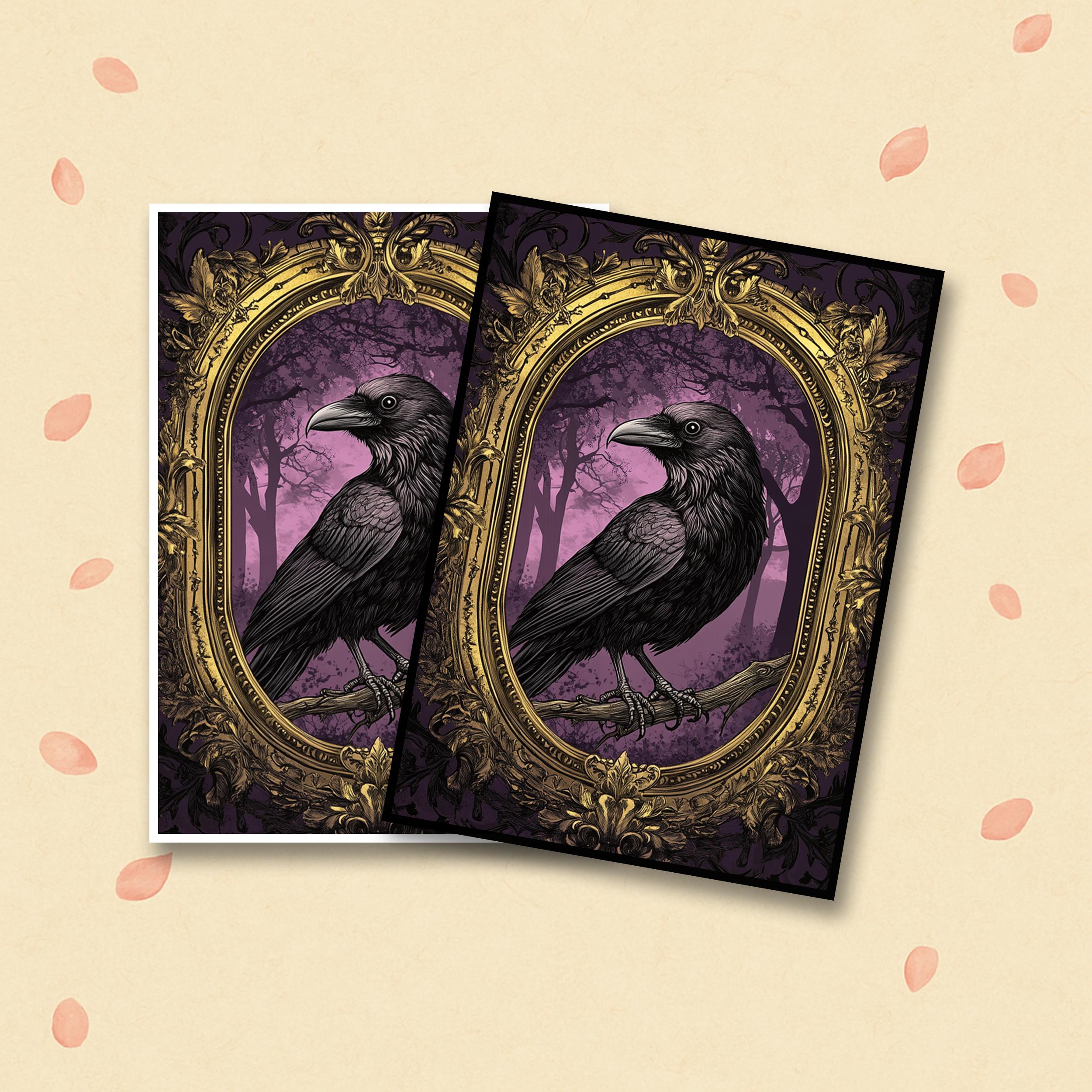 raven card sleeves Raven Card Sleeves – Gothic Purple Forest TCG Sleeves, Standard Size, Matte  & Foil