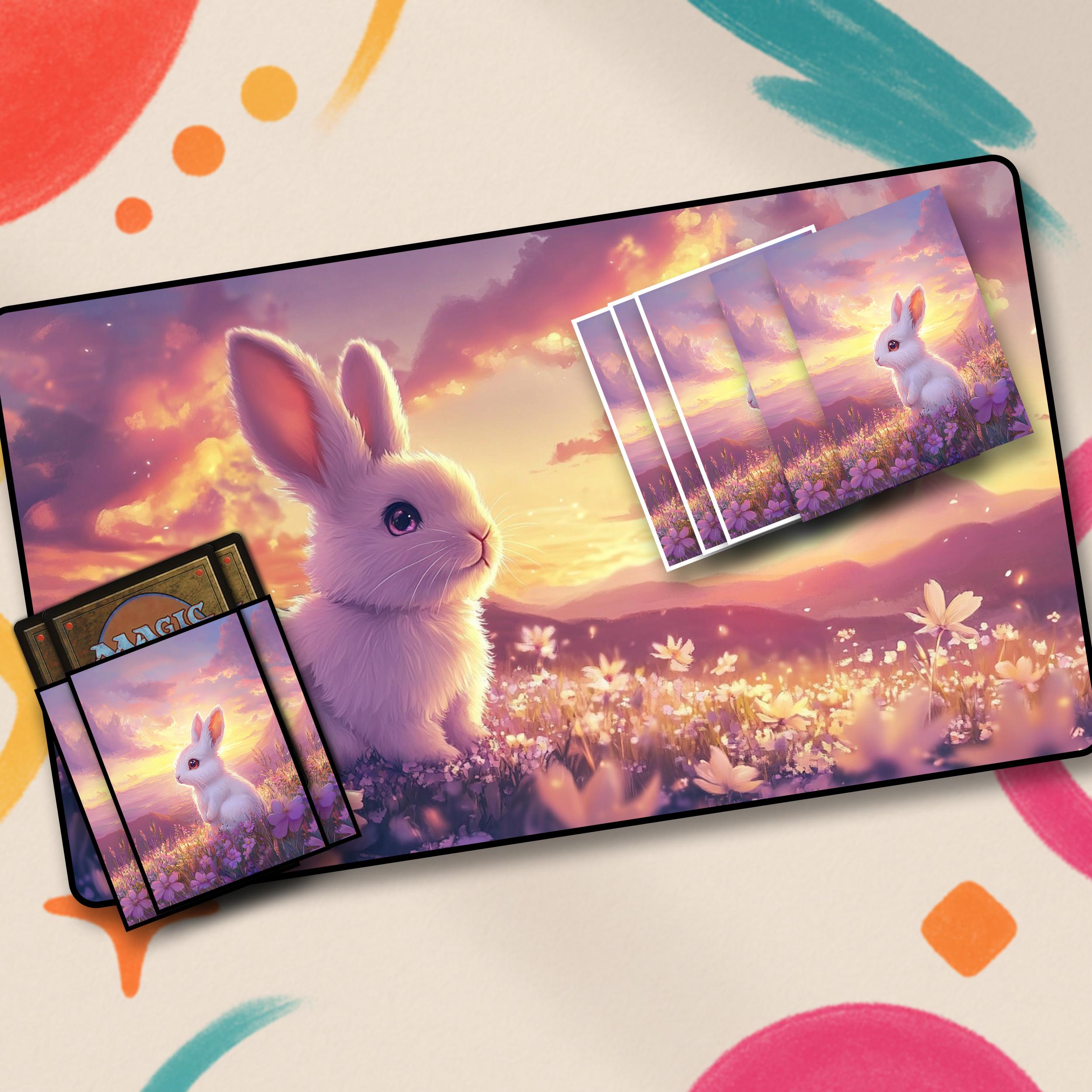 bunny card sleeves MTG Rabbit Sleeves Fantasy Bunny Art Card Sleeves, TCG Standard Size, Matte / Foil Options