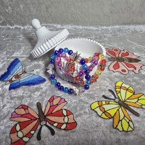 Handmade Beaded Bracelet Set „Happy Summer“ – Stretch Bracelets with Acryl Beads